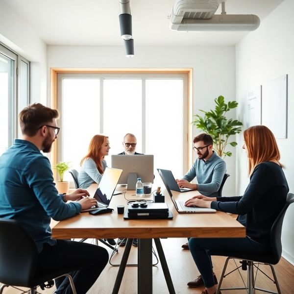 Das Studycompanion-Team bei der Arbeit im Büro in Hannover